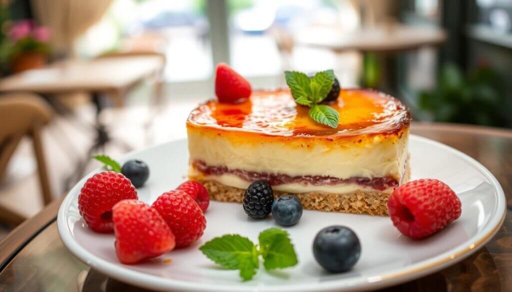 French dessert creme brulee cake